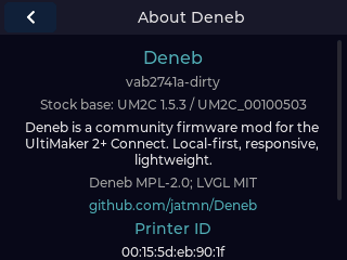 About Deneb screen
