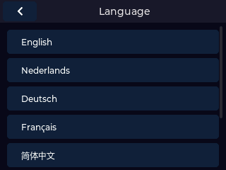 Language screen