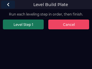 Level Build Plate screen