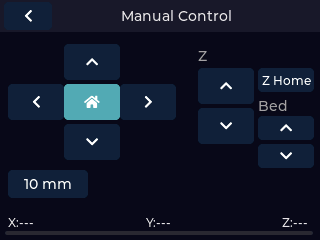 Manual Control screen