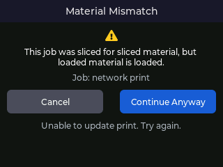 Print conflict screen