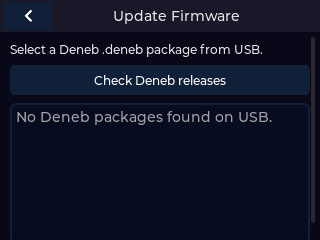 Update Firmware screen